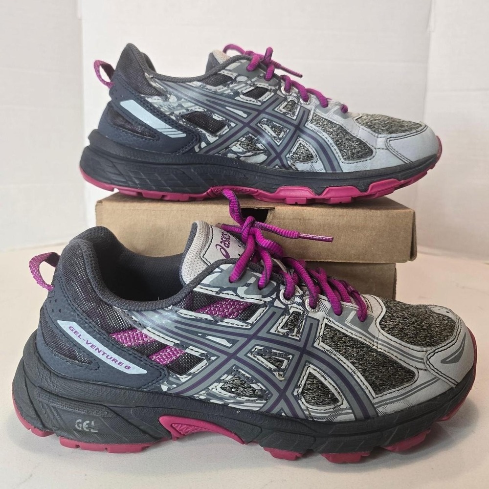 ASICS Women's Gel- Venture 6 Running Shoes 1012A504 Gray/Purple Sneaker